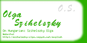 olga szihelszky business card